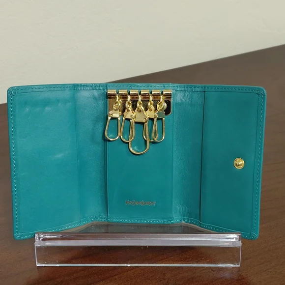 Yves Saint Laurent Leather Trifold Key Holder Case. YSL - Picture 4 of 8